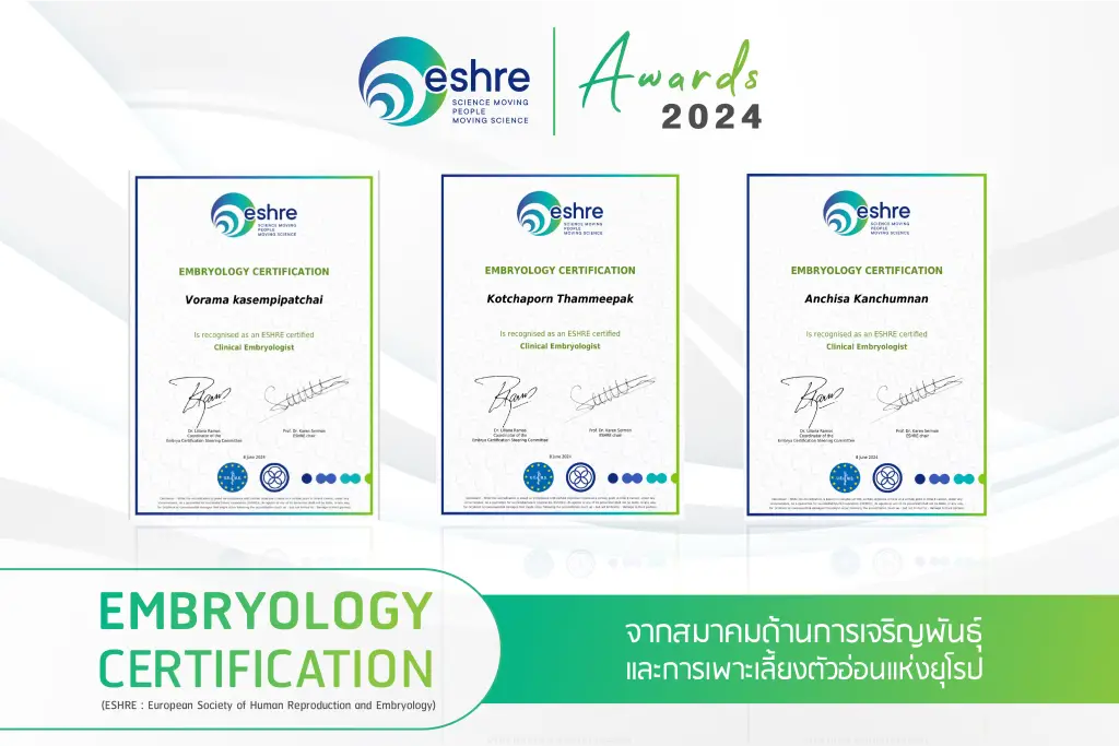 รางวัลมาตรฐานการรักษาภาวะมีบุตรยากระดับสากล Genesis Fertility Center (GFC)