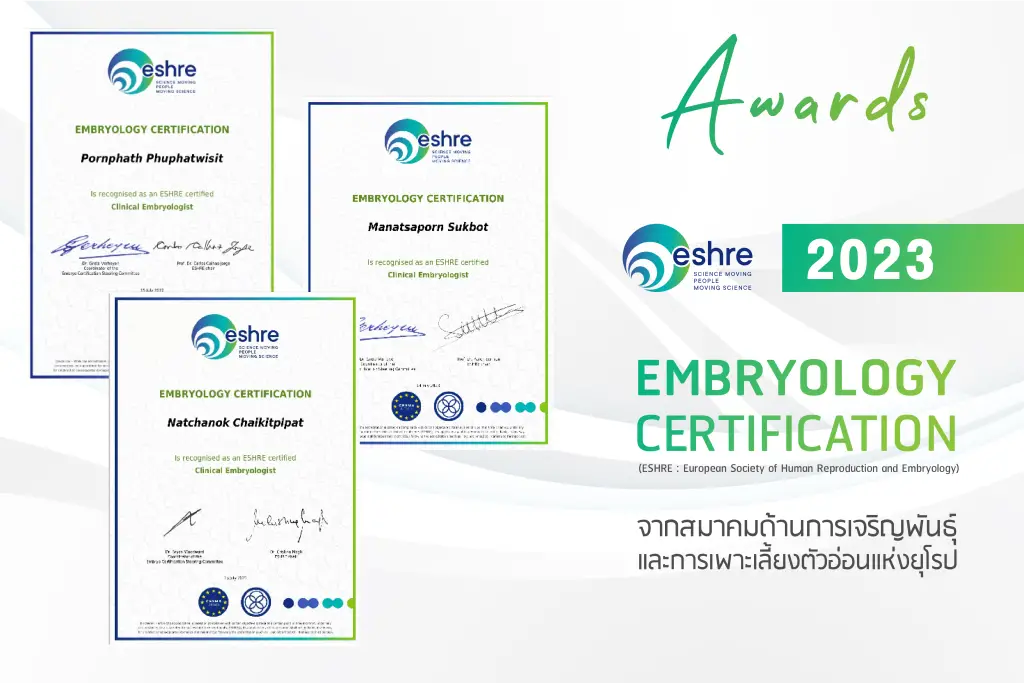 ehsre 2023 รางวัลมาตรฐานการรักษาภาวะมีบุตรยากระดับสากล Genesis Fertility Center (GFC) esahr