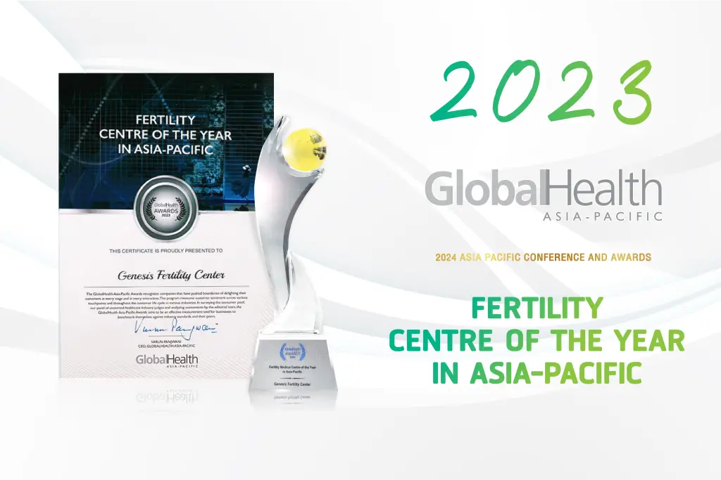 GLOBAL HEALTH 2023 รางวัลมาตรฐานการรักษาภาวะมีบุตรยากระดับสากล Genesis Fertility Center (GFC) 3